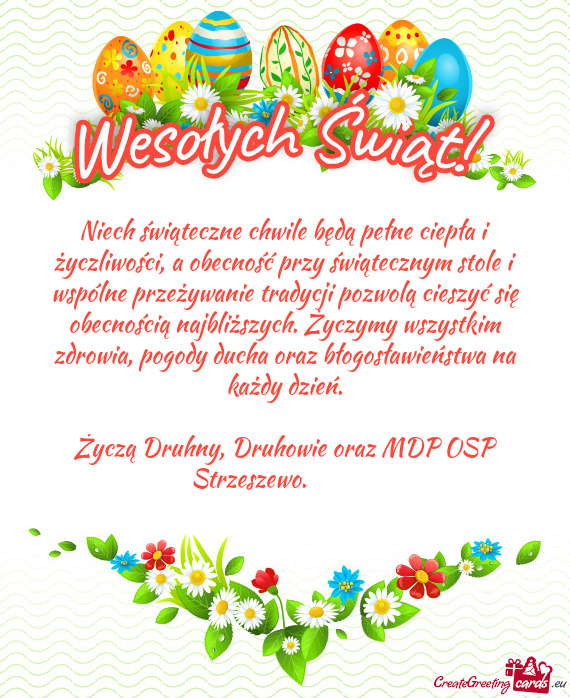 Życzą Druhny, Druhowie oraz MDP OSP Strzeszewo. 🚒🔥👩🏼‍🚒