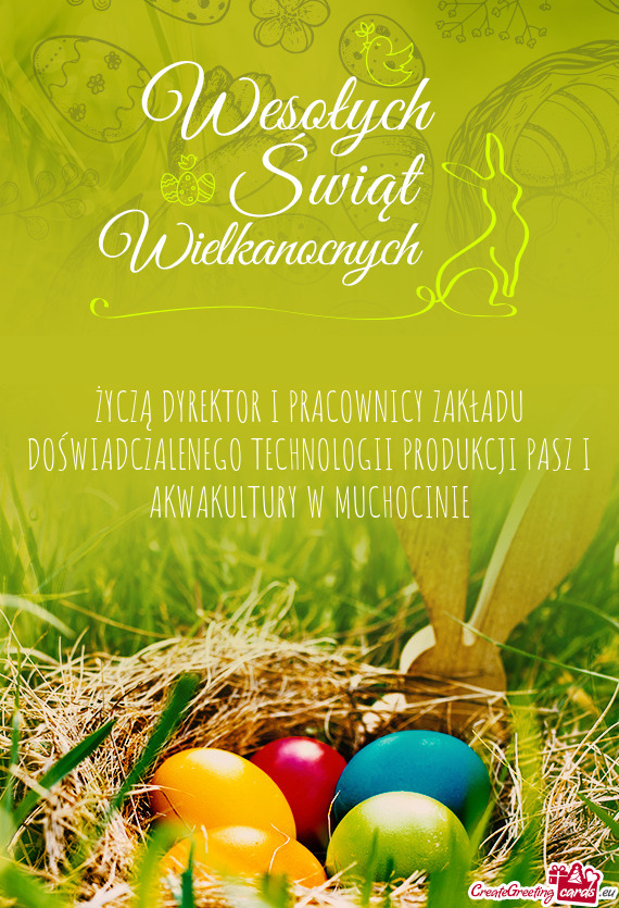 ŻYCZĄ DYREKTOR I PRACOWNICY ZAKŁADU DOŚWIADCZALENEGO TECHNOLOGII PRODUKCJI