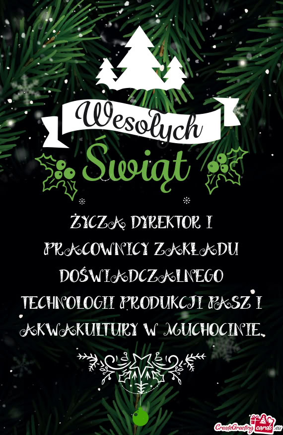 ŻYCZĄ DYREKTOR I PRACOWNICY ZAKŁADU DOŚWIADCZALNEGO TECHNOLOGII PRODUKCJI