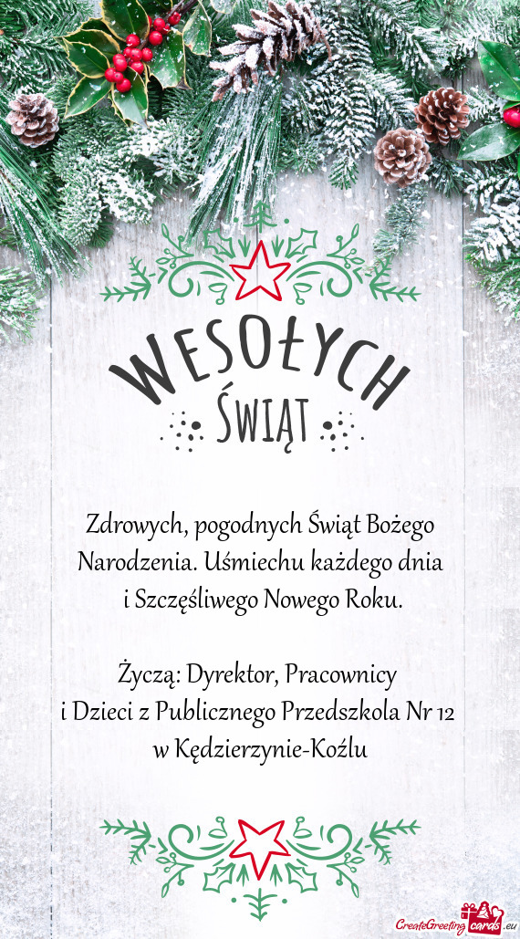 Życzą: Dyrektor, Pracownicy