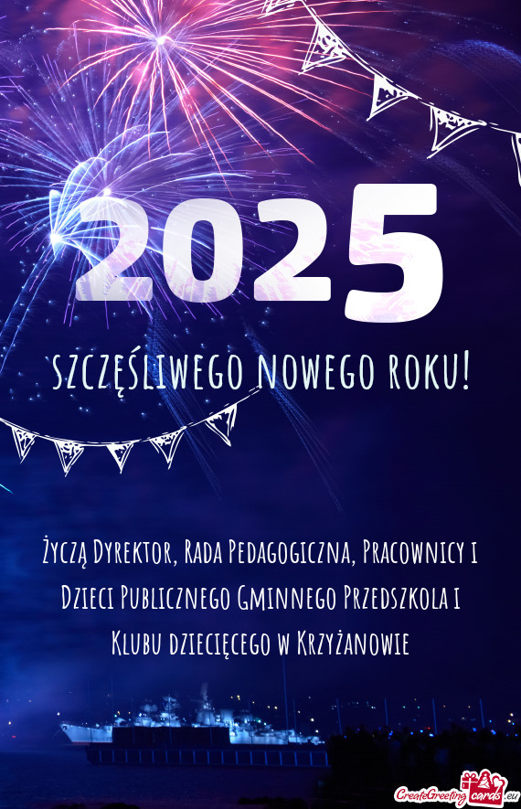 Życzą Dyrektor, Rada Pedagogiczna, Pracownicy i Dzieci Publicznego Gminnego Przedszkola i Klubu dz