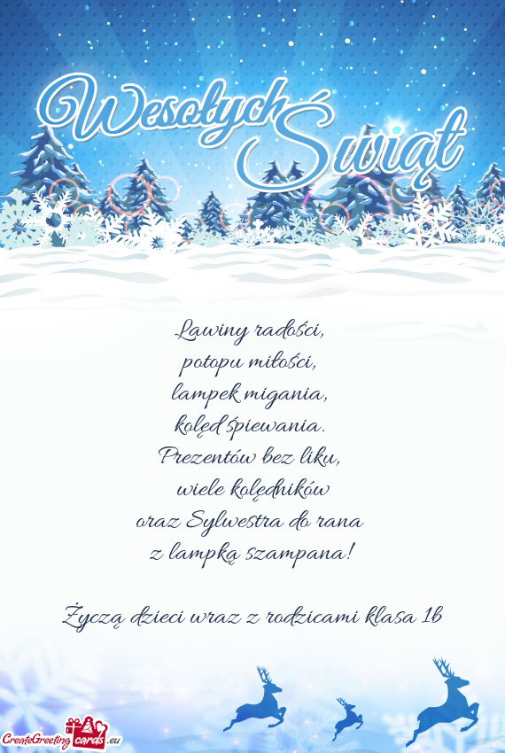 Życzą dzieci wraz z rodzicami klasa 1b