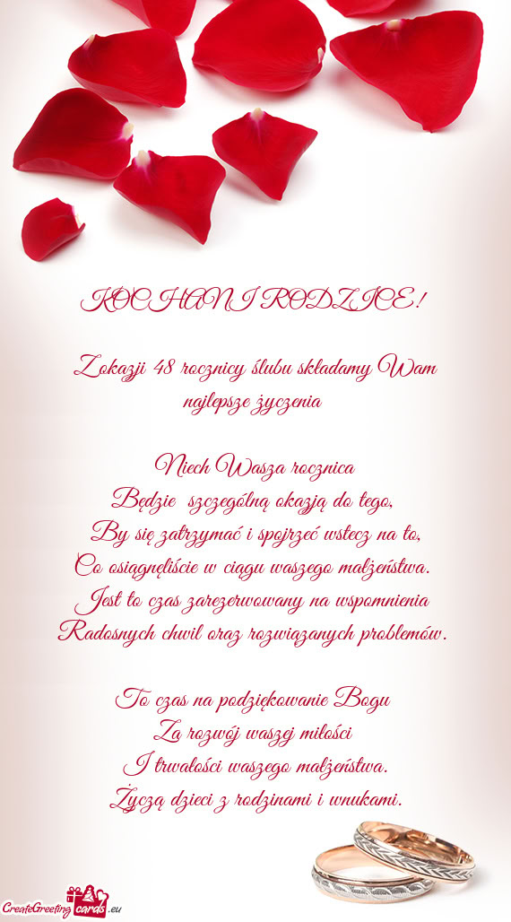 Życzą dzieci z rodzinami i wnukami