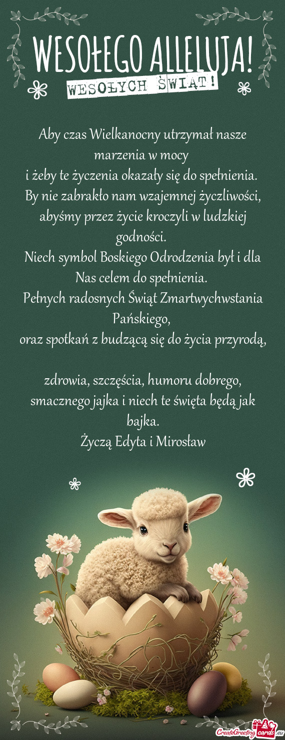 Życzą Edyta i Mirosław