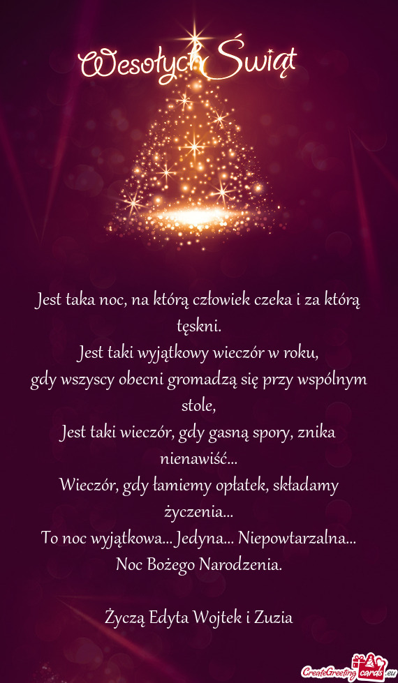 Życzą Edyta Wojtek i Zuzia