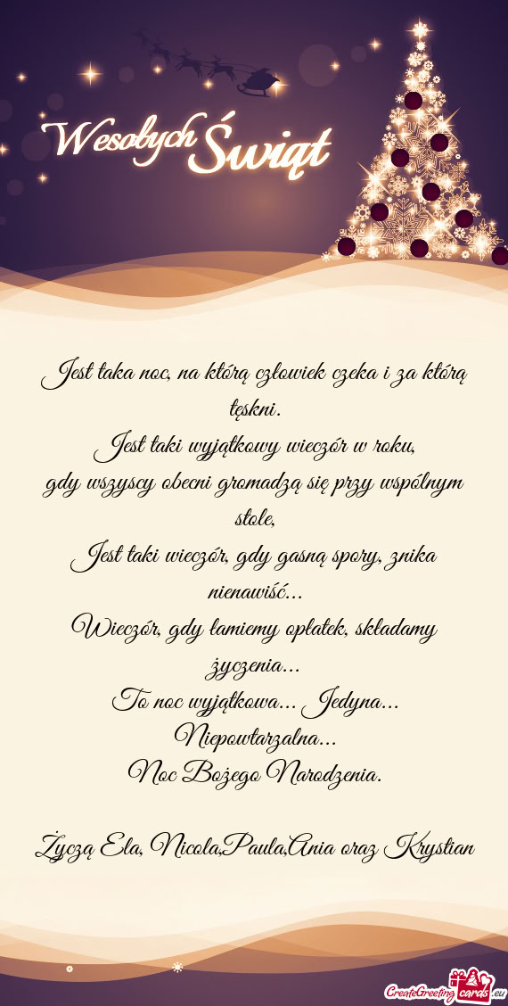 Życzą Ela, Nicola,Paula,Ania oraz Krystian