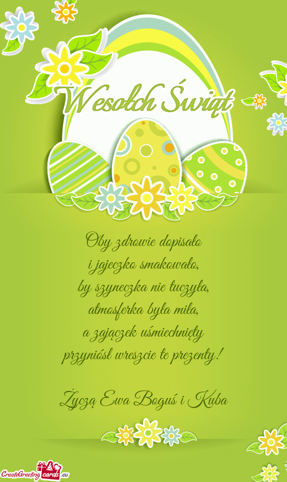 Życzą Ewa Boguś i Kuba