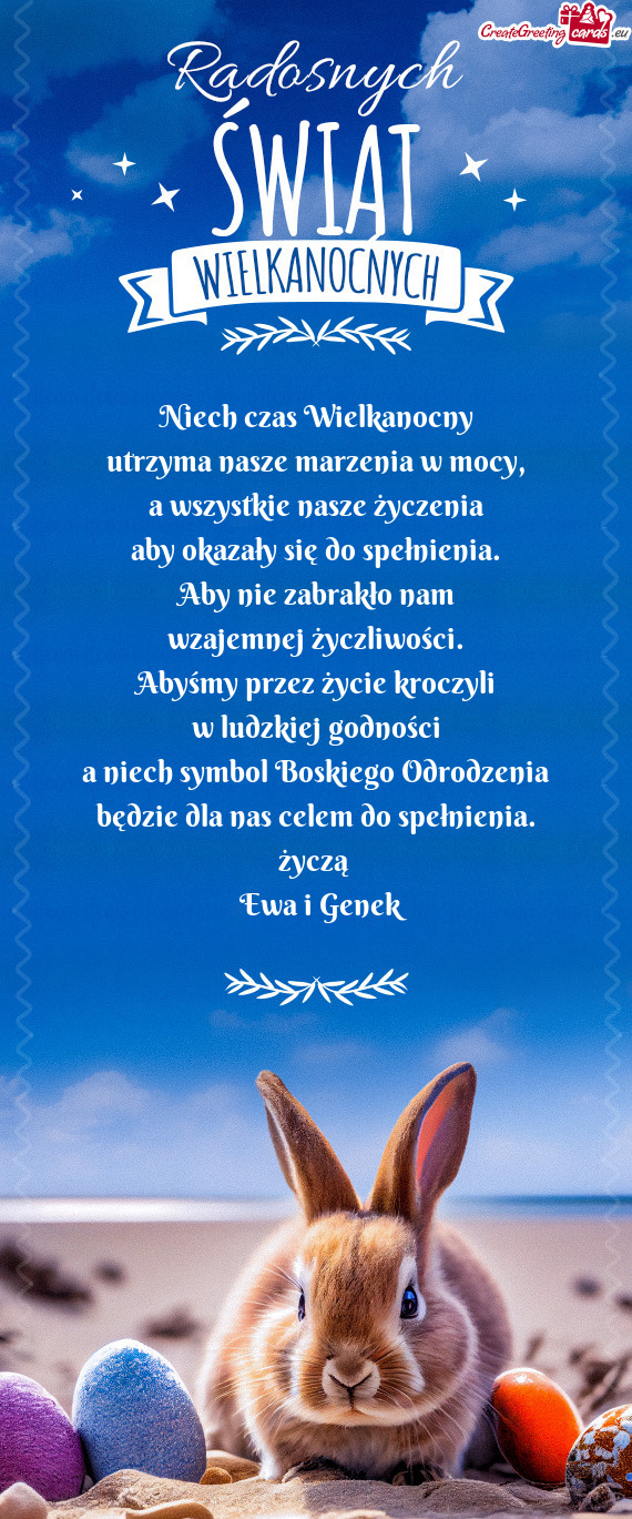 Życzą  Ewa i Genek