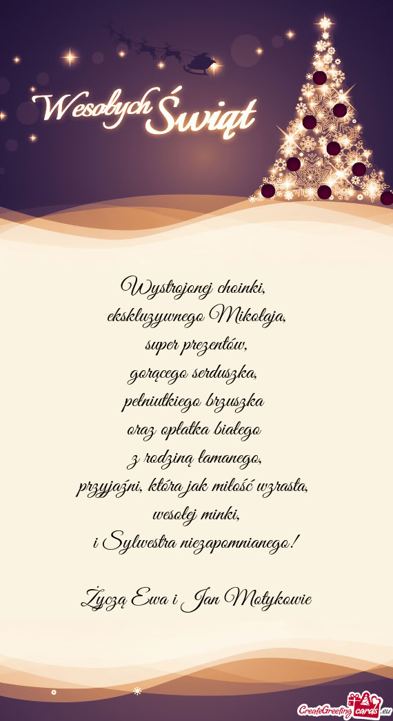 Życzą Ewa i Jan Motykowie