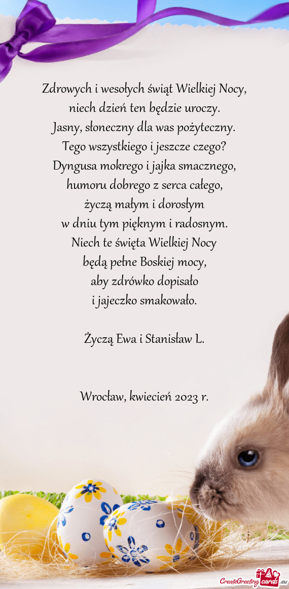 Życzą Ewa i Stanisław L