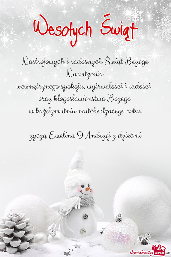 Życzą Ewelina I Andrzej z dziećmi