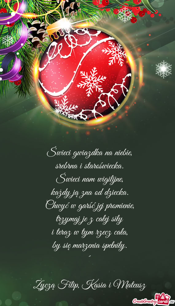 Życzą Filip, Kasia i Mateusz