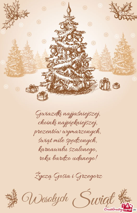 Życzą Gosia i Grzegorz
