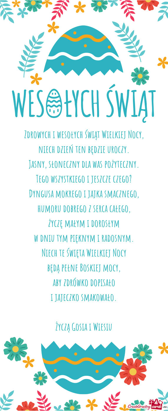 Życzą Gosia i Wiesiu