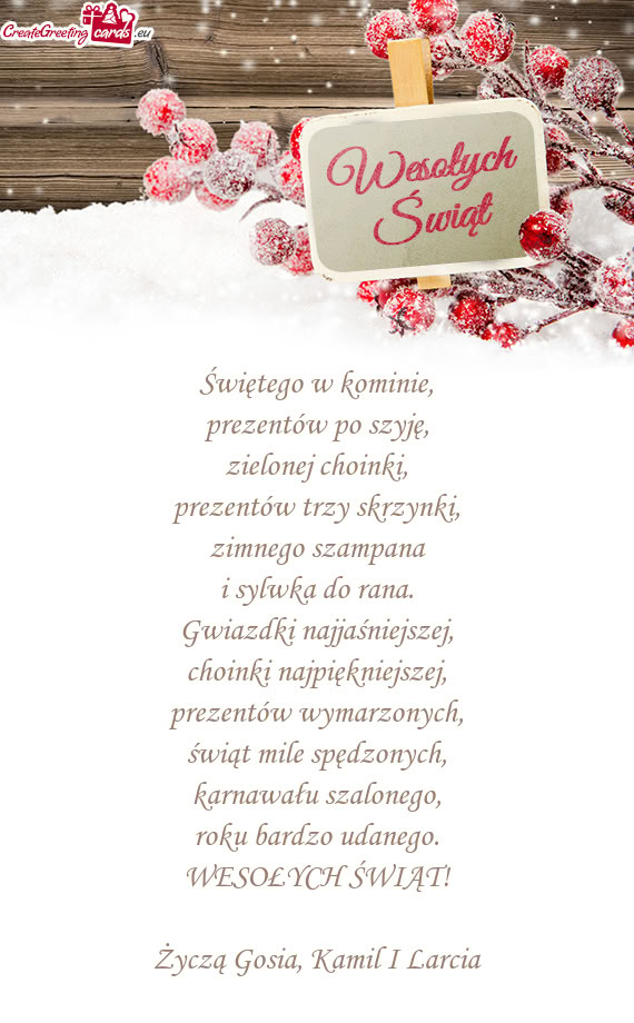 Życzą Gosia, Kamil I Larcia