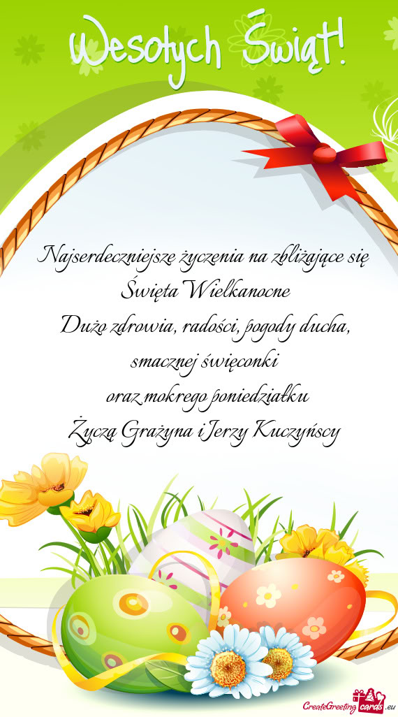 Życzą Grażyna i Jerzy Kuczyńscy