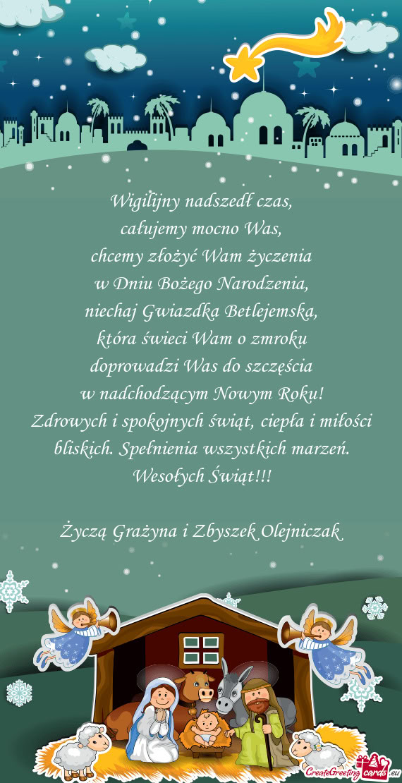 Życzą Grażyna i Zbyszek Olejniczak