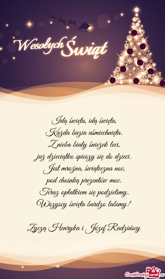 Życzą Henryka i Józef Rudzińscy