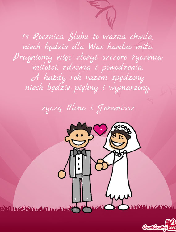Życzą Ilona i Jeremiasz