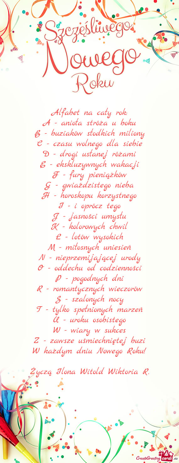 Życzą Ilona Witold Wiktoria R