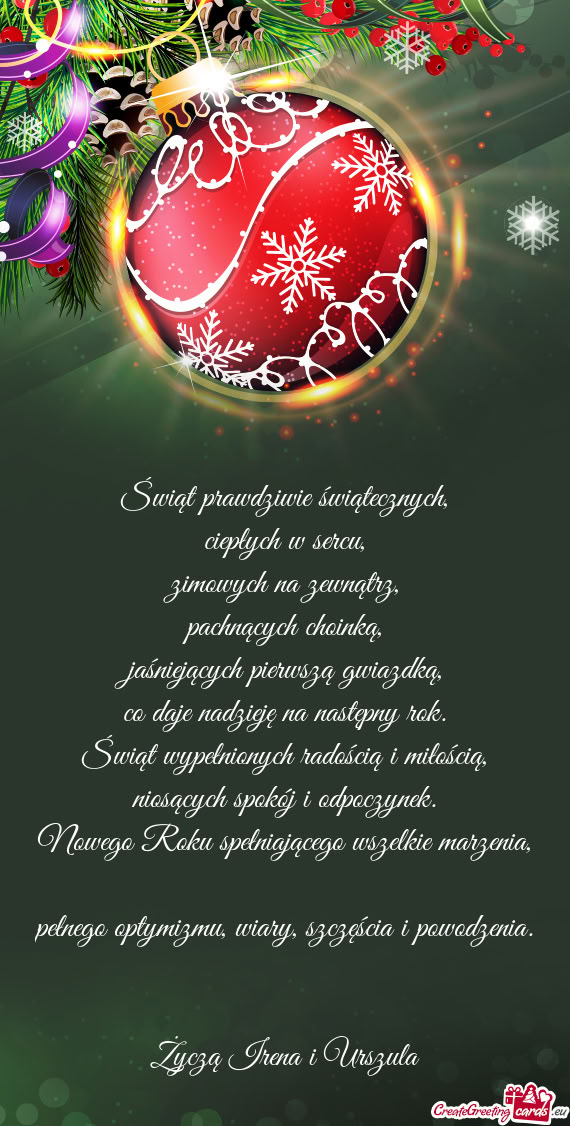 Życzą Irena i Urszula