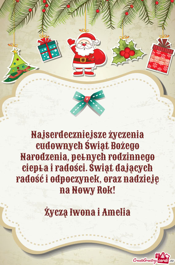 Życzą Iwona i Amelia