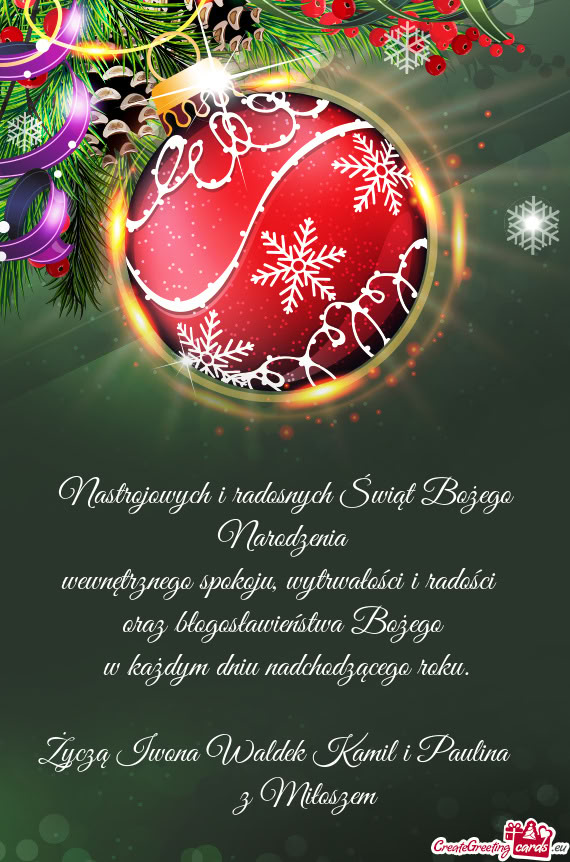 Życzą Iwona Waldek Kamil i Paulina   z Miłoszem