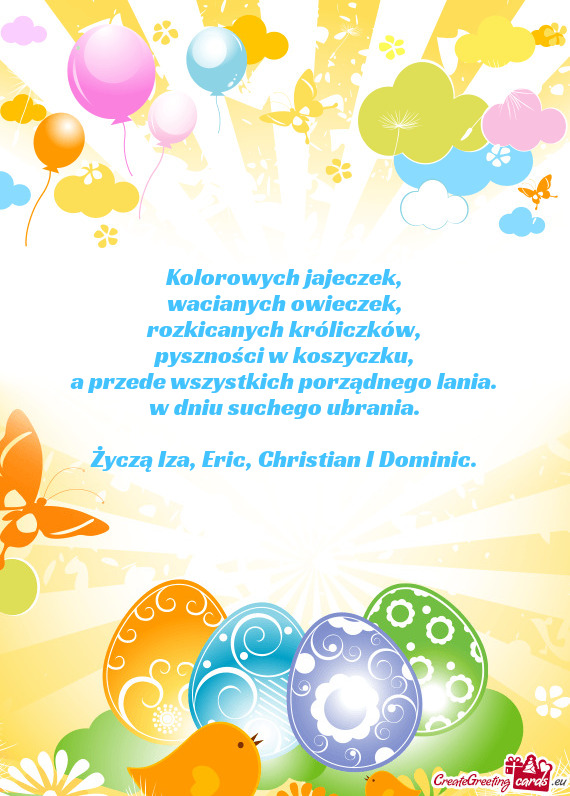 Życzą Iza, Eric, Christian I Dominic