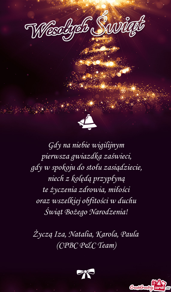 Życzą Iza, Natalia, Karola, Paula