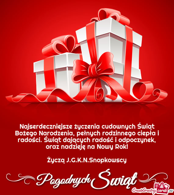 Życzą J.G.K.N.Snopkowscy