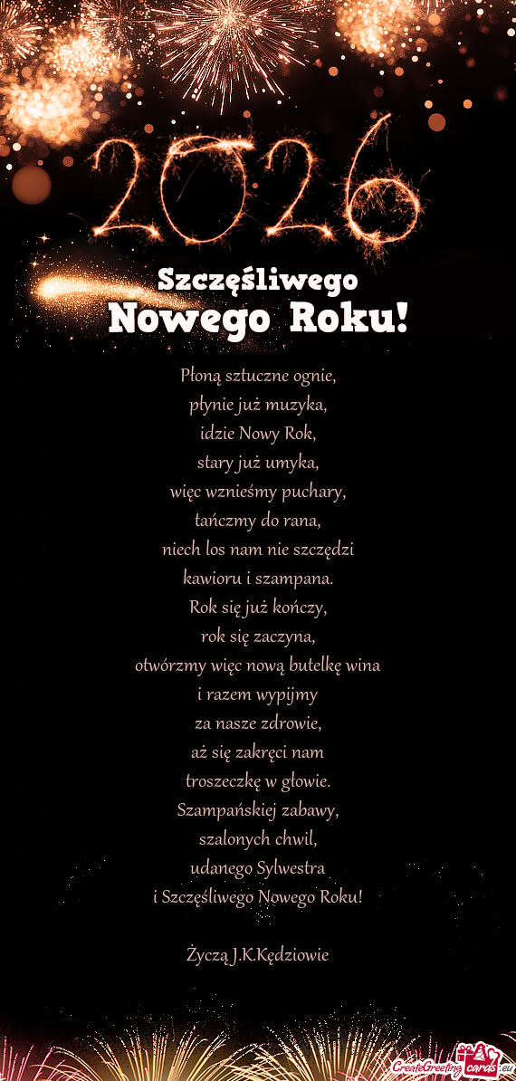 Życzą J.K.Kędziowie