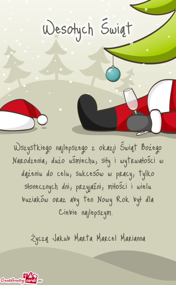 Życzą Jakub Marta Marcel Marianna