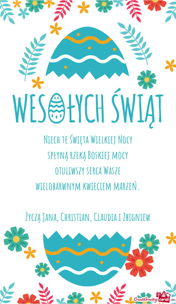 Życzą Jana, Christian, Claudia i Zbigniew