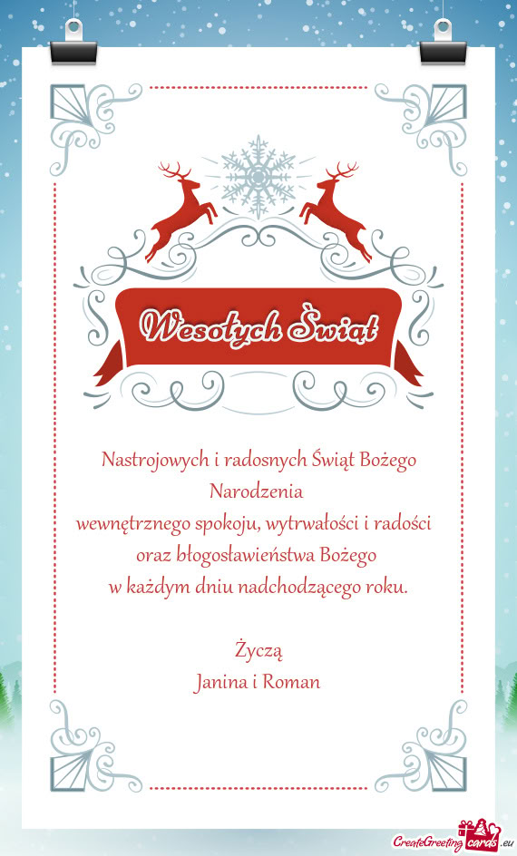 Życzą Janina i Roman