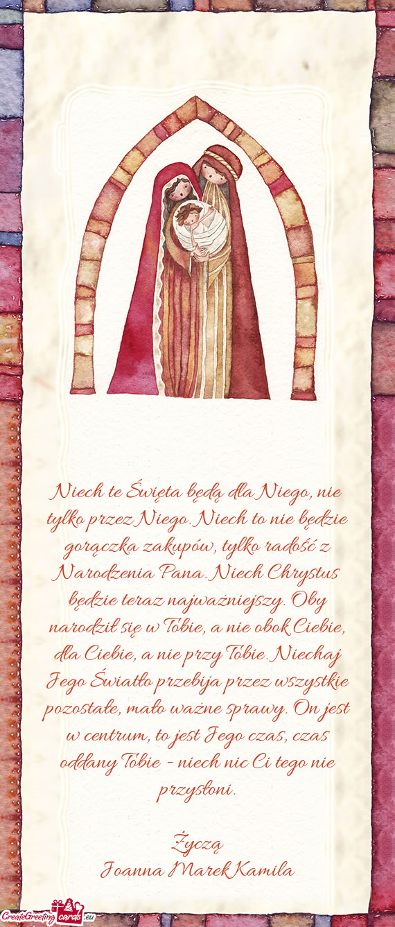 Życzą Joanna Marek Kamila