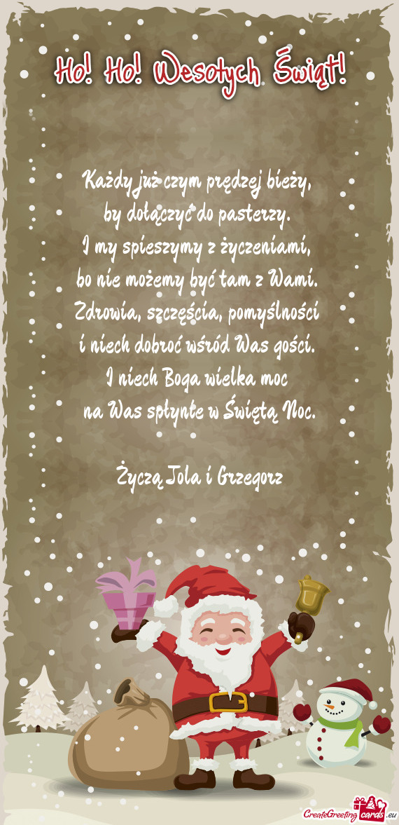 Życzą Jola i Grzegorz 🎄🎁❄️☃️