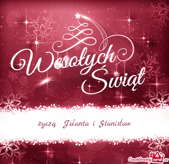 Życzą Jolanta i Stanisław