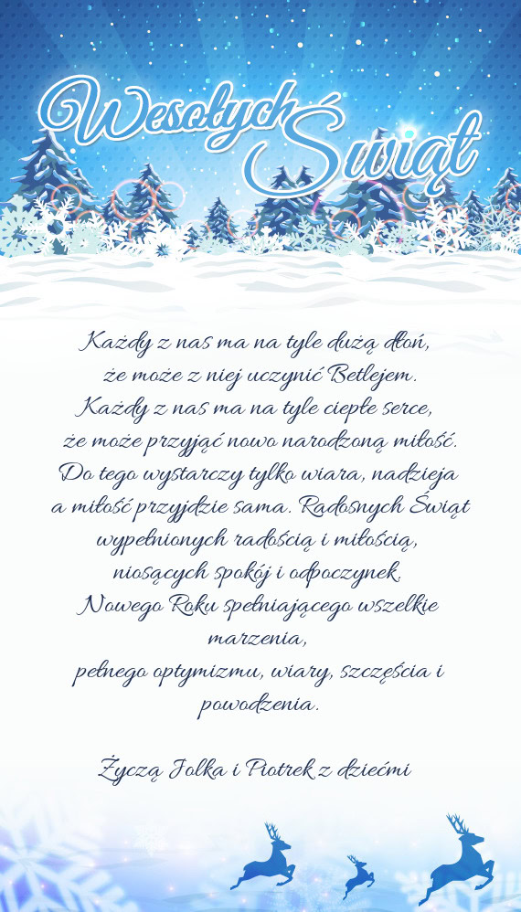 Życzą Jolka i Piotrek z dziećmi 🌟