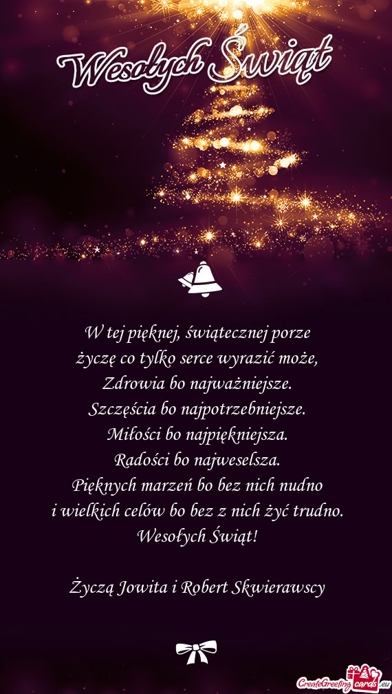 Życzą Jowita i Robert Skwierawscy