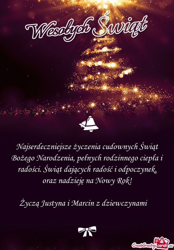 Życzą Justyna i Marcin z dziewczynami 🙂