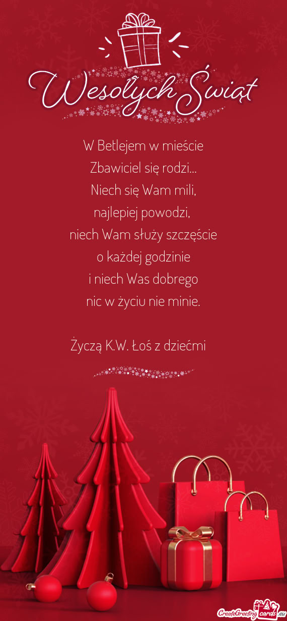 Życzą K.W. Łoś z dziećmi🎄🎄