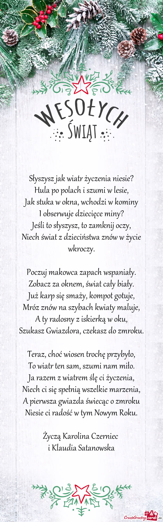 Życzą Karolina Czerniec