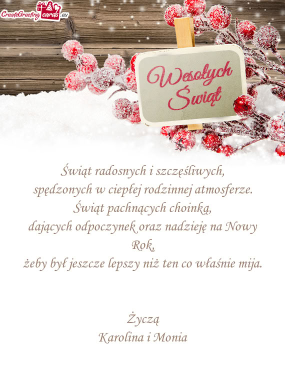 Życzą Karolina i Monia