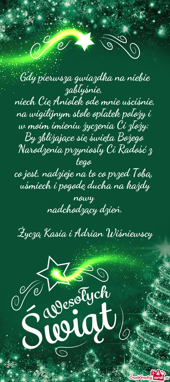 Życzą Kasia i Adrian Wiśniewscy