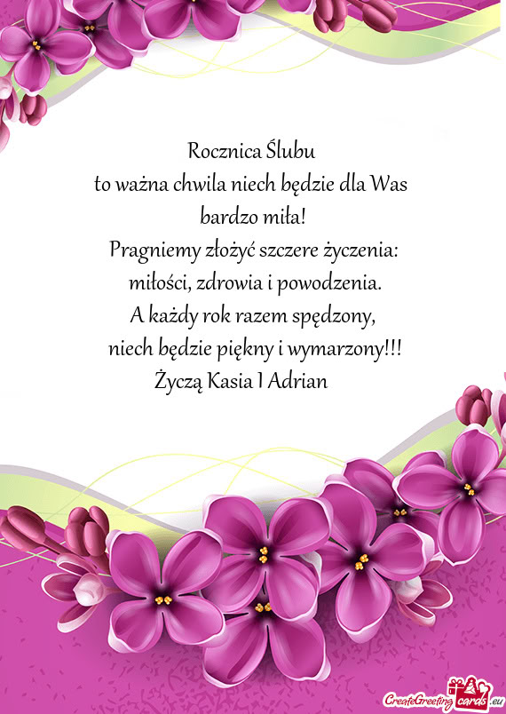 Życzą Kasia I Adrian ❤️