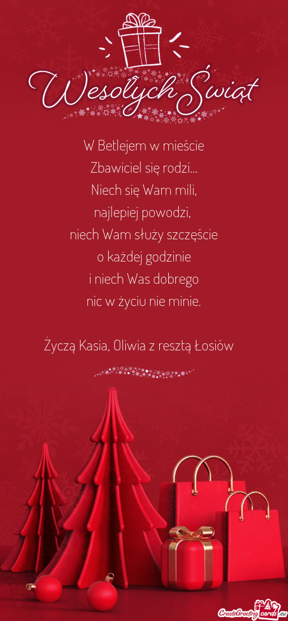 Życzą Kasia, Oliwia z resztą Łosiów🎄🎄