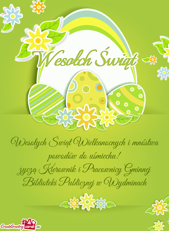 Życzą Kierownik i Pracownicy Gminnej Biblioteki Publicznej w Wydminach