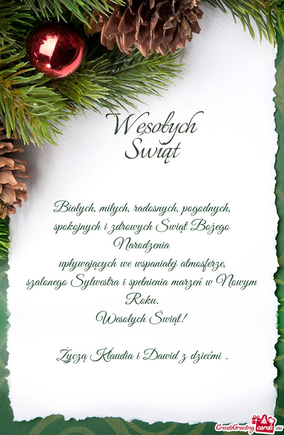 Życzą Klaudia i Dawid z dziećmi