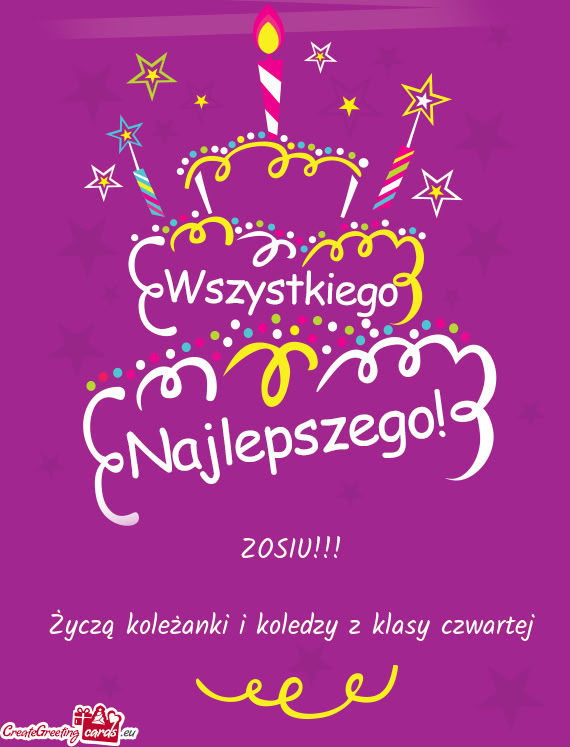 Życzą koleżanki i koledzy z klasy czwartej