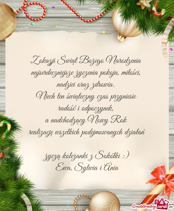 Życzą koleżanki z Sokółki :)